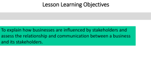 Stakeholders Lesson 2