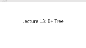 Lecture 13 Btree