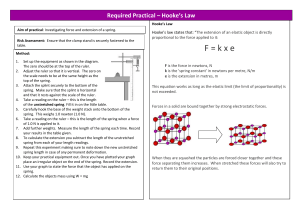 Practical instructions- Hooke's Law