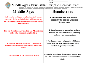 renaissance vs middle ages compare contrast graphic organizer KEY