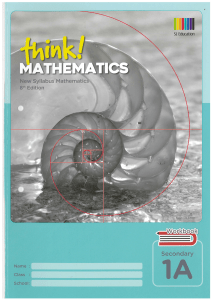 Sec1 Think Maths 1A Workbook 8th Edition