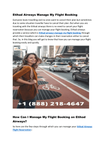 +1-888-218-4647 How Can I Manage My Flight Booking on Etihad Airways