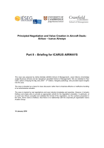 Airbus - Icarus - Briefing for ICARUS Airways
