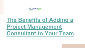 The Benefits of Adding a Project Management Consultant to Your Team