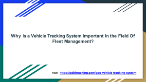 Why Is a Vehicle Tracking System Important In the Field Of Fleet Management 