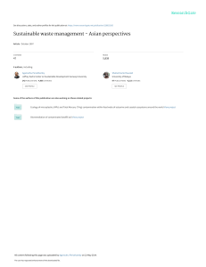 Sustainable waste management - Asian perspectives