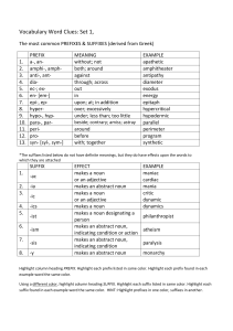 Vocabulary Word Clues 1