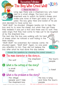 Grade 3 The Boy who Cried Wolf