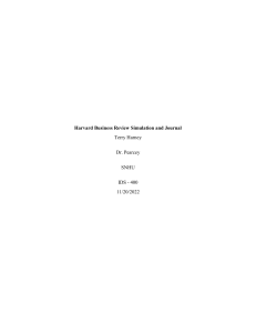 Havard Business Review Simulation and Journal