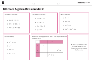 Ultimate Algebra Revision Mat 2 with Answers (1)