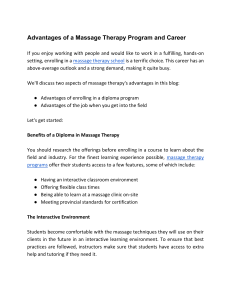 Advantages of a Massage Therapy Program and Career