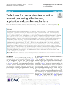 Techniques for postmortem tenderisation in meat processing: effectiveness, application and possible mechanisms