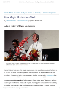 A Brief History of Magic Mushrooms How Magic Mushrooms Work HowStuffWorks