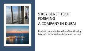 5 Key Benefits of Forming  a Company in Dubai