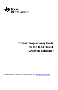 TI-84 Plus CE Programming Guide EN