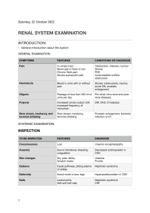 Renal system examination 