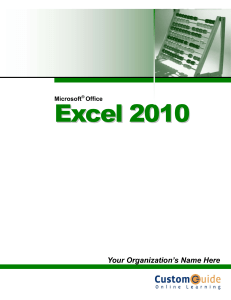 MS Excel 2010 Tutorial Handouts