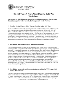 HIS 450 From World War to Cold War Worksheet