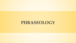 PHRASEOLOGY