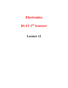 Electronics Lecture 12