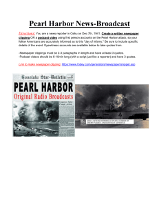Pearl Harbor Broadcast Activity