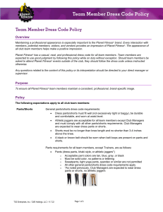 Team Member Dress Code Policy rev 11.7.22