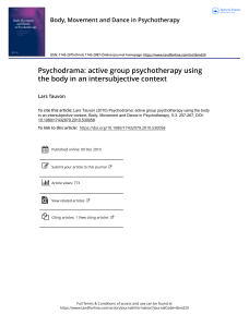 Psychodrama active group psychotherapy using the body in an intersubjective context