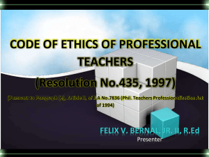 Code of Ethics for Philippine Teachers