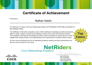 cisco NETRIDERS achievement Nathan Katshi