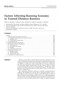 Factors affecting running economy in trained distance runners