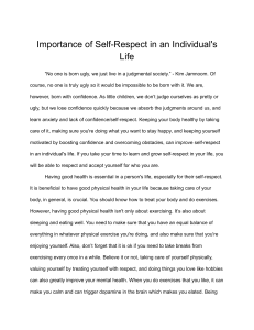 Importance of Self-Respect in an Individual's Life
