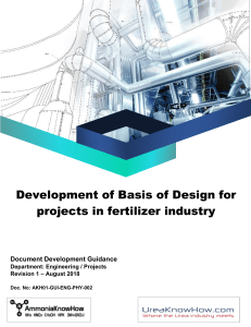 Basis of Design for Fertilizer Industry Projects (AKH)