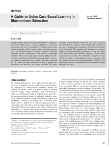 Biochem Molecular Bio Educ - 2014 - Kulak - A guide to using case‐based learning in biochemistry education