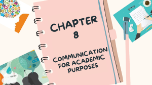 CHAPTER 8 COMMUNICATION FOR ACADEMIC PURPOSES