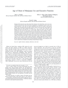 Age of onset of marijuana use and executive function 