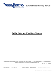 Sulfur Dioxide Handling Manual