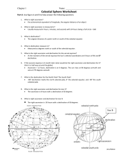 celestial sphere worksheet
