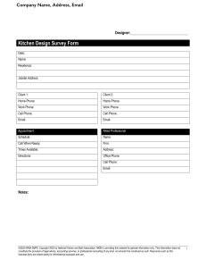 BMF08 Kitchen Design Survey Form