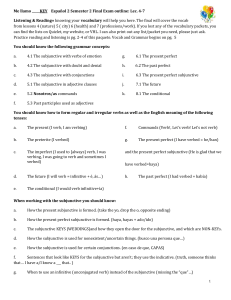 Spanish final review combo packet 2019 key