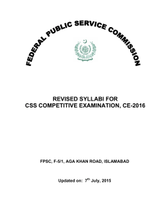 CSS syllabus outline