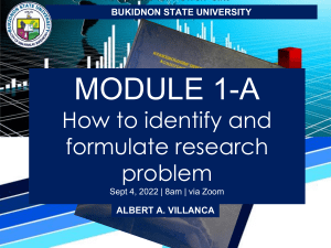 HOwto identify and formulate research problem.