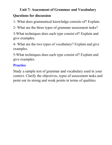 UNIT 7-ASSESSMENT OF GRAMMAR AND VOCABULARY-QUESTIONS