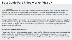 Best Guide For Skilled Worker Visa UK