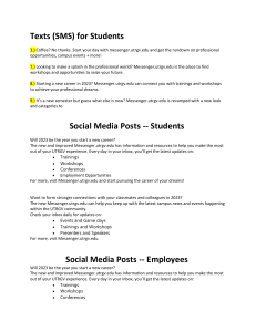 Creative Writing practice Social media posts and Text messages.