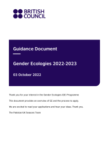 gender ecologies guidance document
