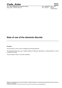 NOTE OF USE DISCRETE ELEMENT CODE ASTER