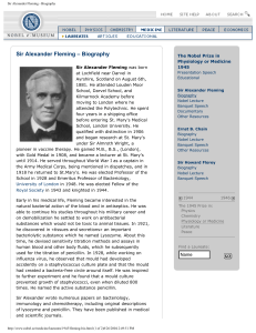 Sir Alexander Fleming - Biography