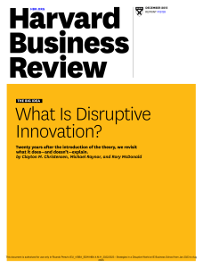 What is Disruptive Innovation ?