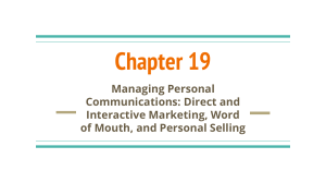 Chapter 19 Kolter Keller 14th edition, Marketing Management