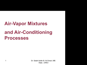 Air-Vapor Mixtures and Air Conditioning Processes